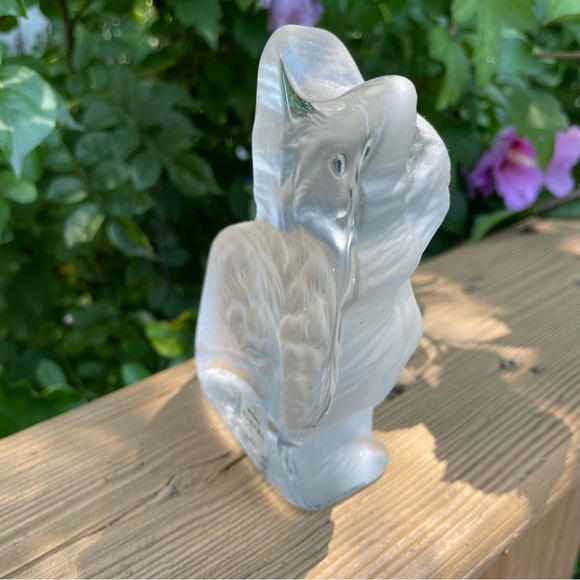 SOLD Viking Glass Frosted Cat Figurine 5 in Art Glass Original Sticker Bookend - Picture 4 of 10